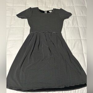 LuLaRoe Black and White Striped Dress
